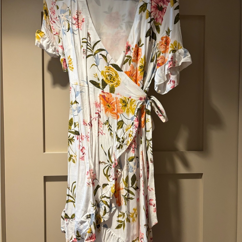 LOFT Yellow and White Floral Dress
